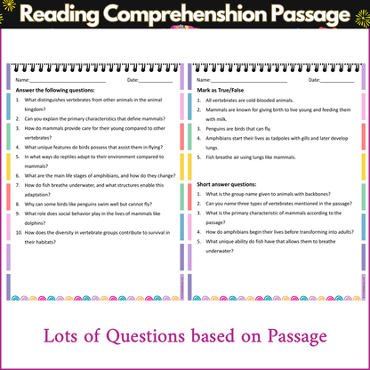 Vertebrates | Reading Comprehension Passage and Questions