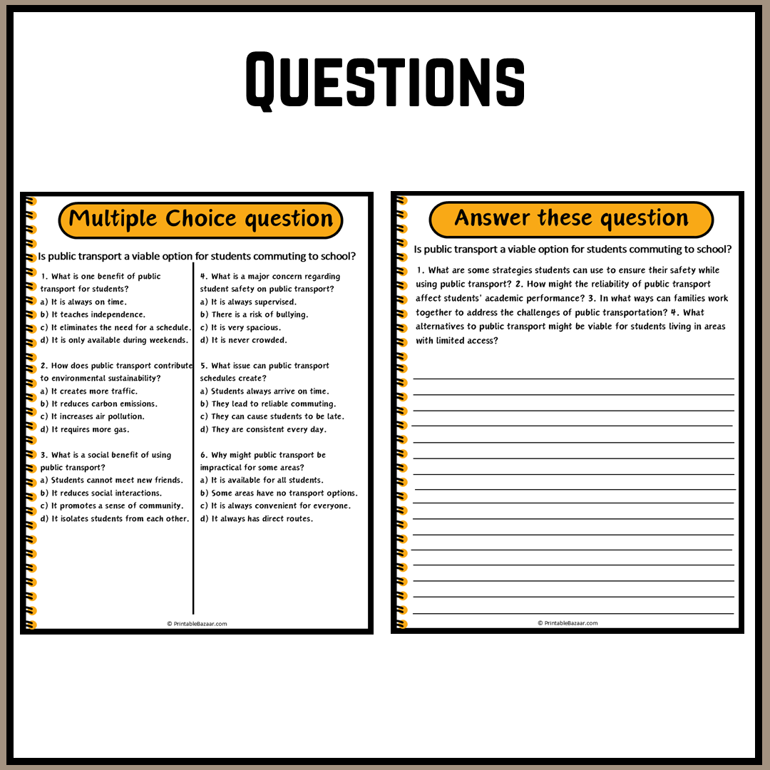 Is public transport a viable option for students commuting to school? | Debate Case Study Worksheet