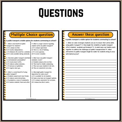 Is public transport a viable option for students commuting to school? | Debate Case Study Worksheet