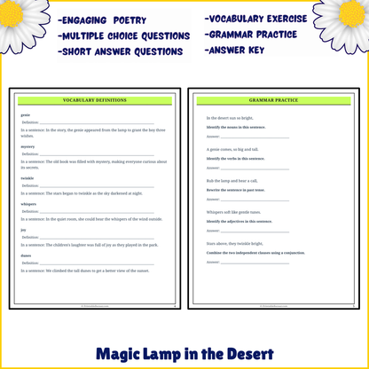 Magic Lamp in the Desert | Poem Grammar Worksheet Printable Activity