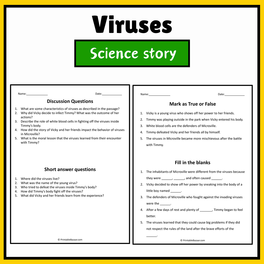 Viruses | Science Story Reading Comprehension Activity