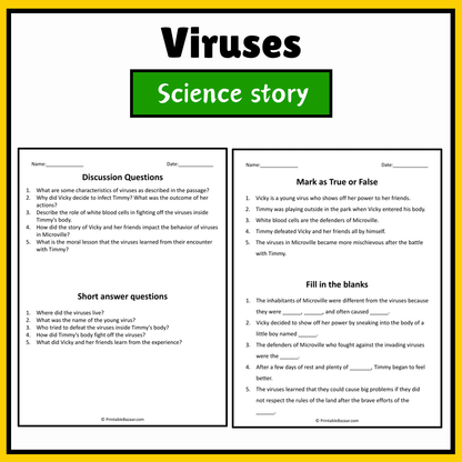 Viruses | Science Story Reading Comprehension Activity