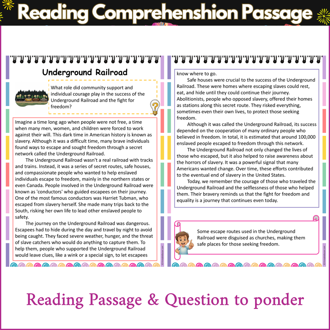 Underground Railroad | Reading Comprehension Passage and Questions