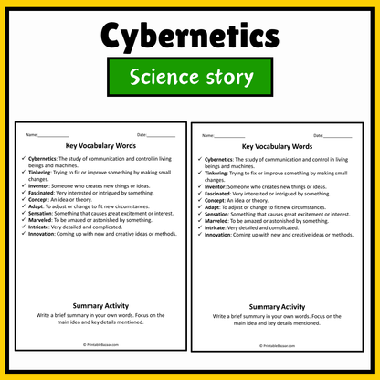 Cybernetics | Science Story Reading Comprehension Activity