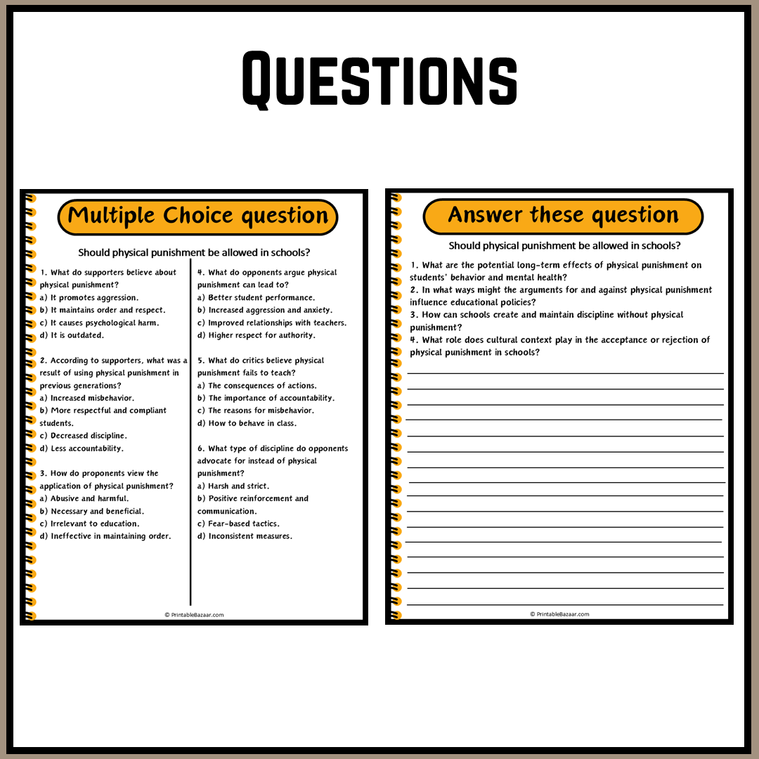 Should physical punishment be allowed in schools? | Debate Case Study Worksheet