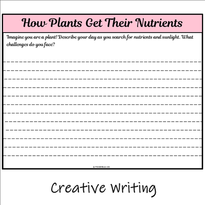 How Plants Get Their Nutrients | Main Idea and Supporting Details Reading Passage and Questions