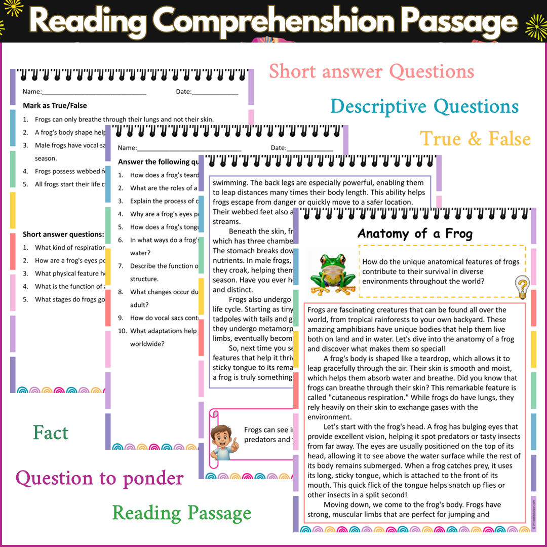Anatomy of a Frog | Reading Comprehension Passage and Questions