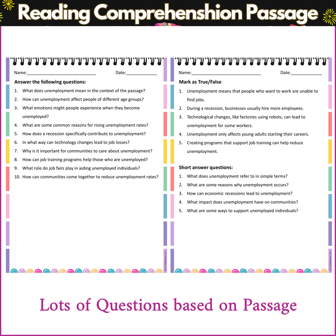 Unemployment | Reading Comprehension Passage and Questions