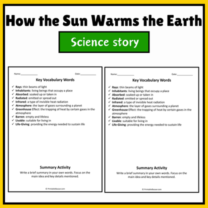 How the Sun Warms the Earth | Science Story Reading Comprehension Activity