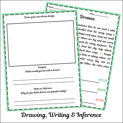 Drones | Short Reading Comprehension Creative Worksheet