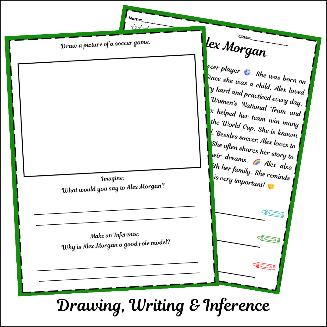 Alex Morgan | Short Reading Comprehension Creative Worksheet