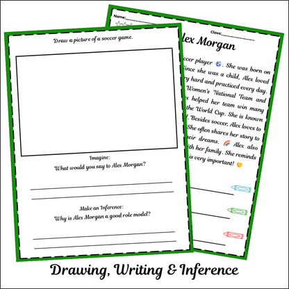 Alex Morgan | Short Reading Comprehension Creative Worksheet