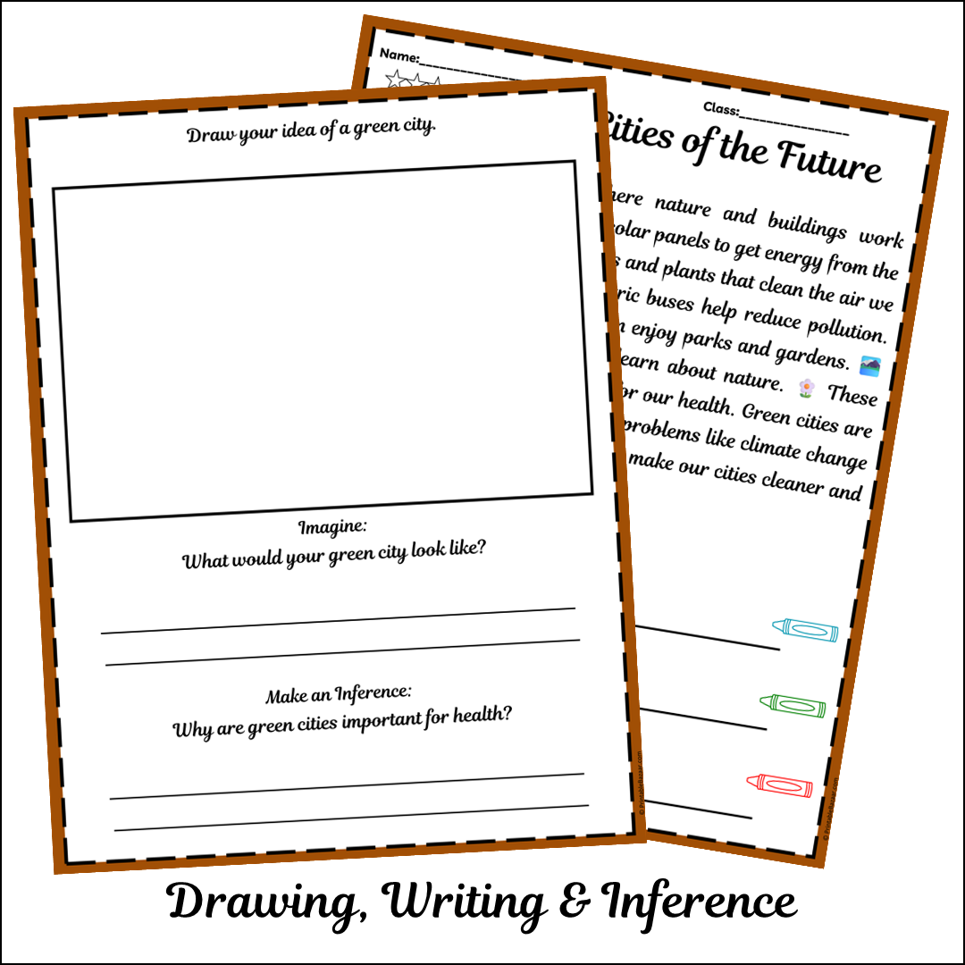 Green Cities of the Future | Short Reading Comprehension Creative Worksheet