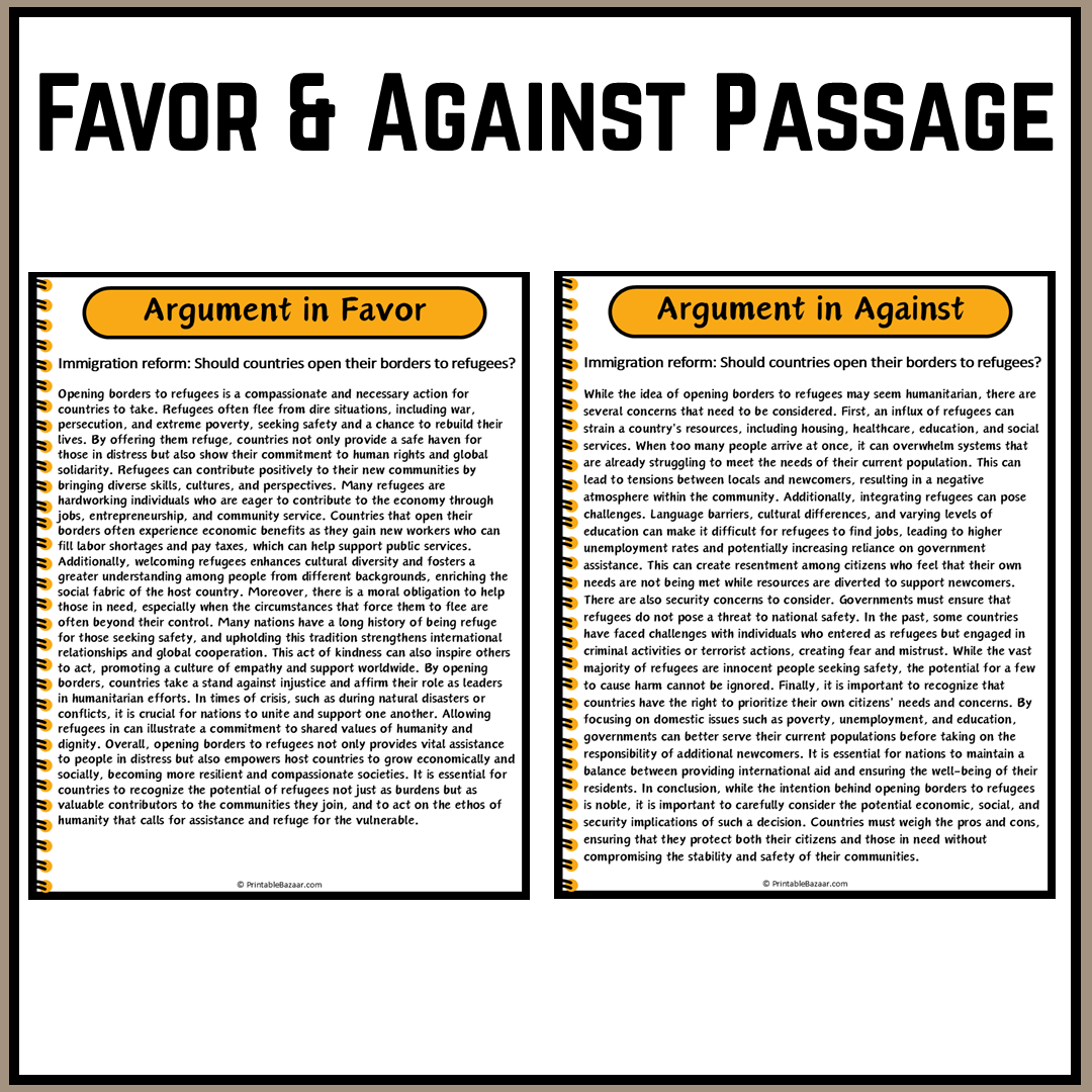 Immigration reform: Should countries open their borders to refugees? | Debate Case Study Worksheet