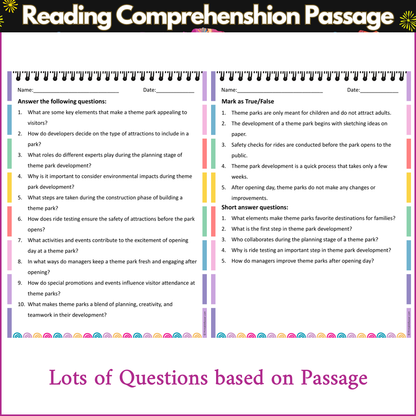 Theme park development | Reading Comprehension Passage and Questions