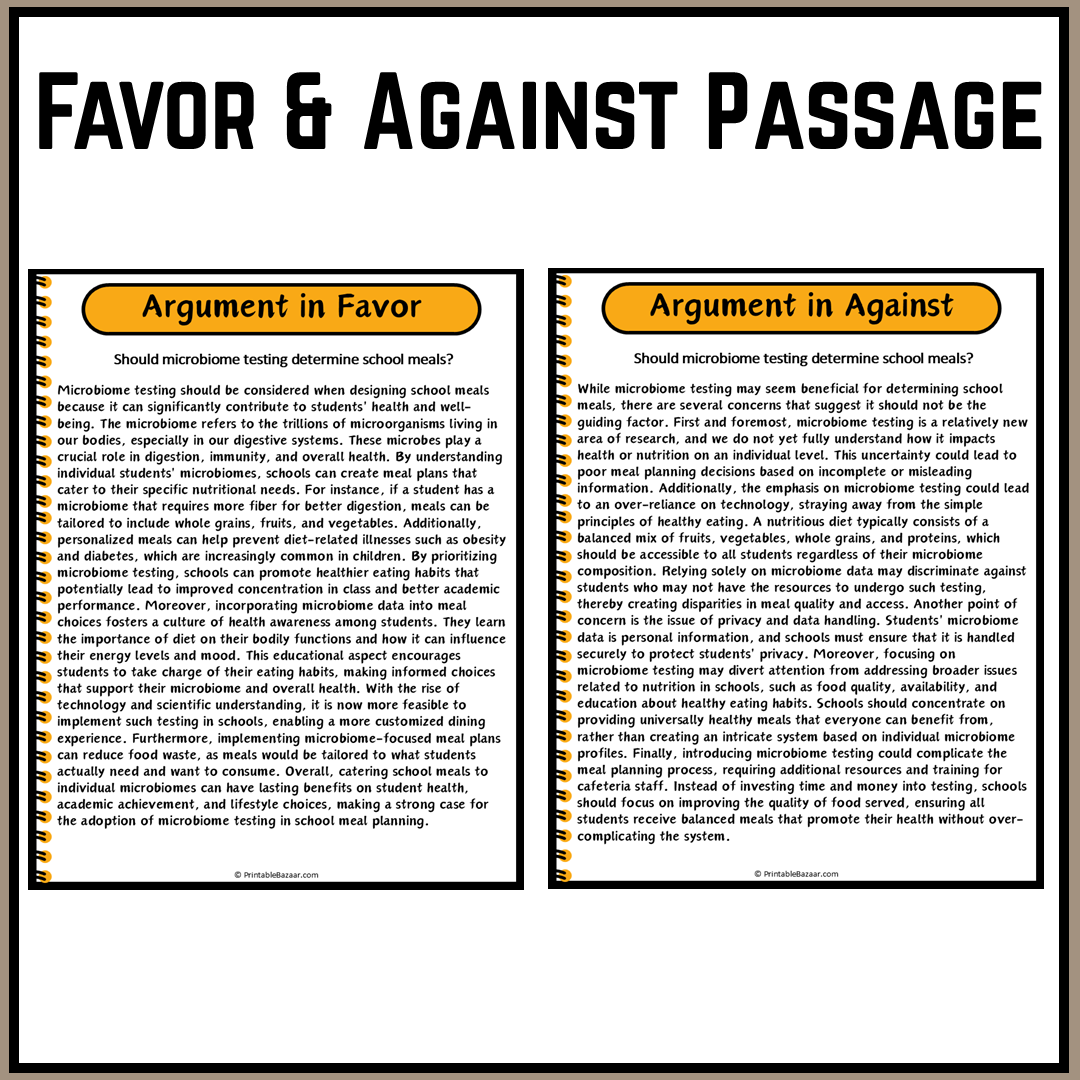 Should microbiome testing determine school meals? | Debate Case Study Worksheet