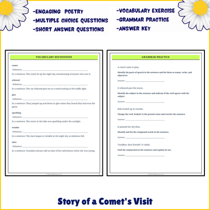 Story of a Comet's Visit | Poem Grammar Worksheet Printable Activity