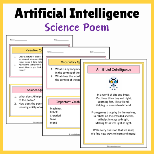 Artificial Intelligence | Science Poem Reading Comprehension Activity