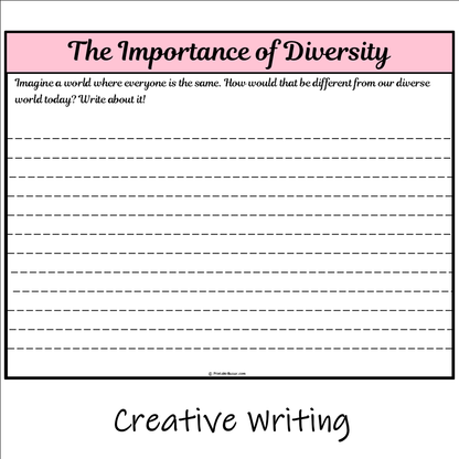 The Importance of Diversity | Main Idea and Supporting Details Reading Passage and Questions