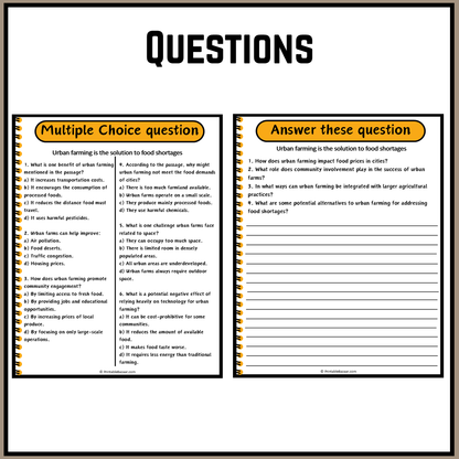 Urban farming is the solution to food shortages | Debate Case Study Worksheet