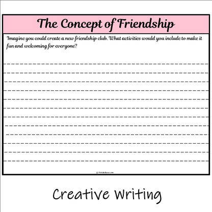 The Concept of Friendship | Main Idea and Supporting Details Reading Passage and Questions