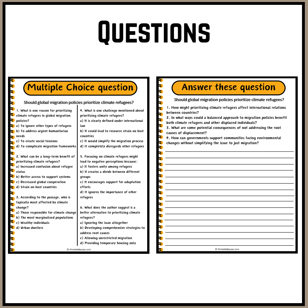 Should global migration policies prioritize climate refugees? | Debate Case Study Worksheet