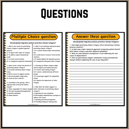 Should global migration policies prioritize climate refugees? | Debate Case Study Worksheet