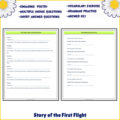 Story of the First Flight | Poem Grammar Worksheet Printable Activity