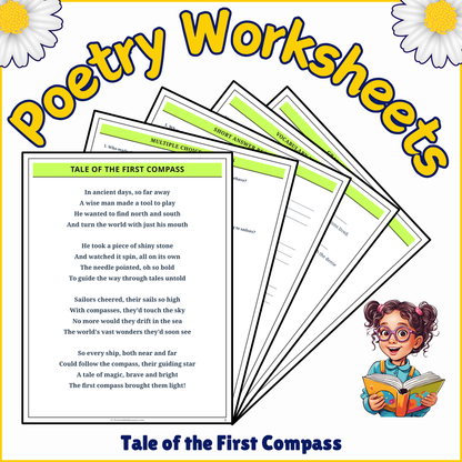 Tale of the First Compass | Poem Grammar Worksheet Printable Activity