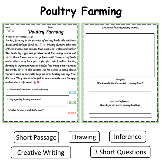 Poultry Farming | Short Reading Comprehension Creative Worksheet