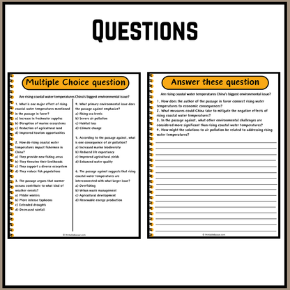 Are rising coastal water temperatures China's biggest environmental issue? | Debate Case Study Worksheet