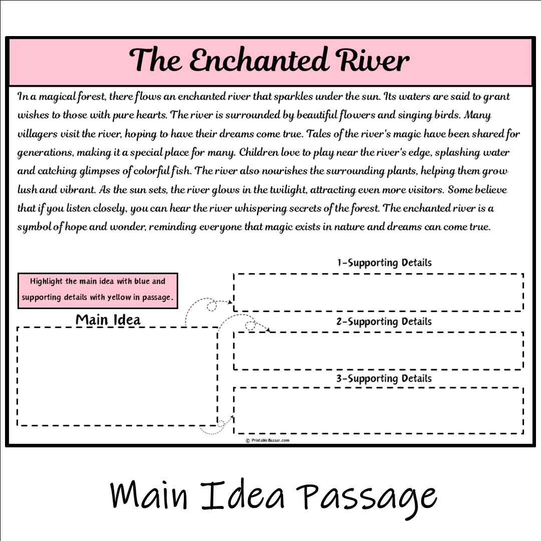 The Enchanted River | Main Idea and Supporting Details Reading Passage and Questions