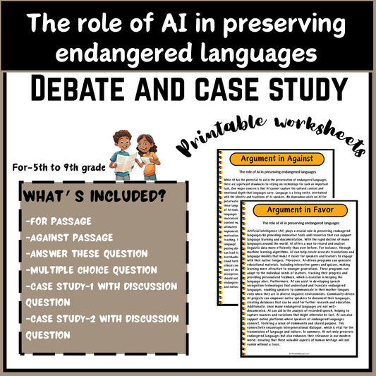 The role of AI in preserving endangered languages | Debate Case Study Worksheet