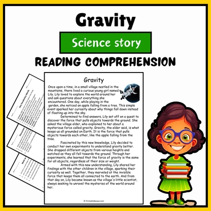 Gravity | Science Story Reading Comprehension Activity