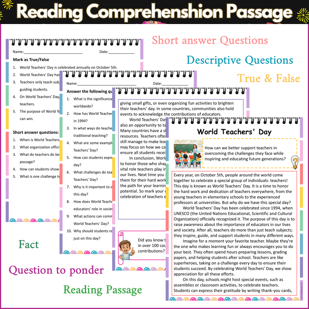 World Teachers' Day | Reading Comprehension Passage and Questions