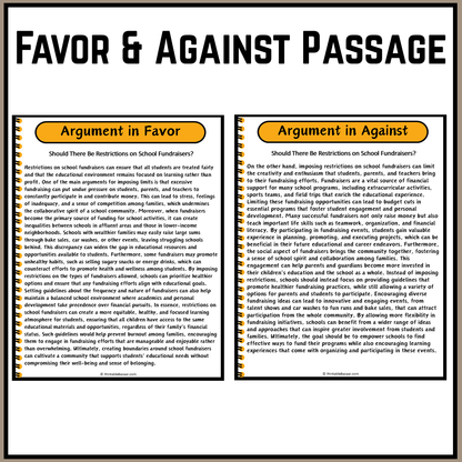 Should There Be Restrictions on School Fundraisers? | Debate Case Study Worksheet