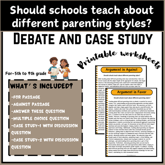 Should schools teach about different parenting styles? | Debate Case Study Worksheet