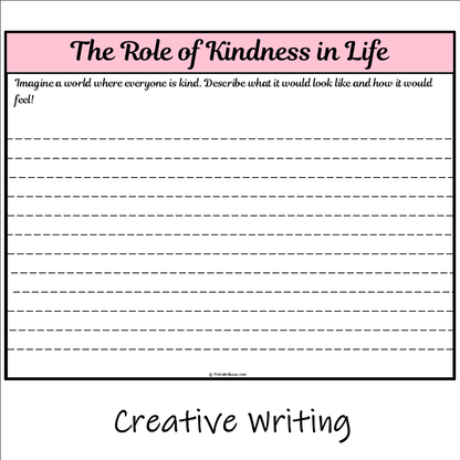 The Role of Kindness in Life | Main Idea and Supporting Details Reading Passage and Questions