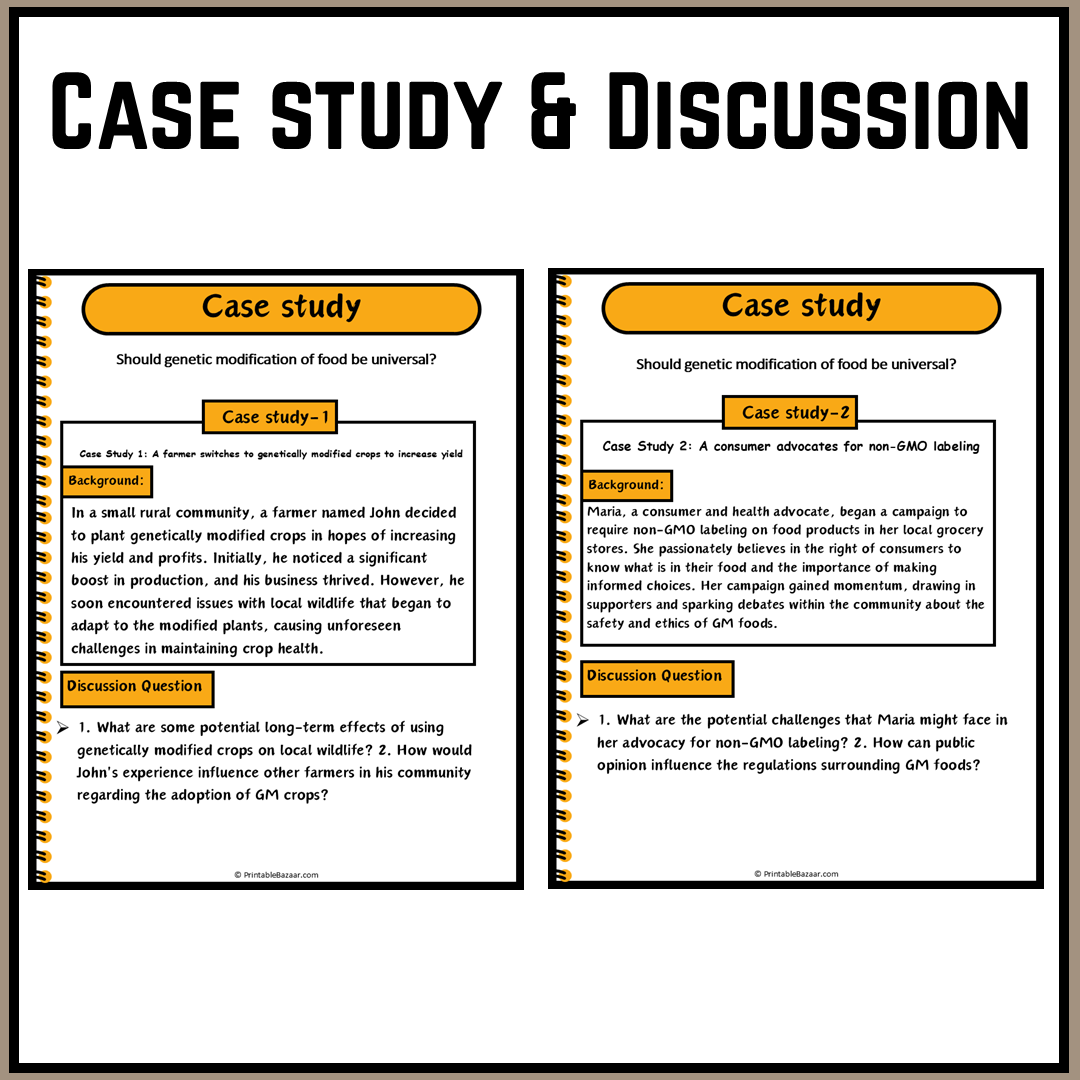 Should genetic modification of food be universal? | Debate Case Study Worksheet