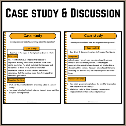 Should processed foods have warning labels like cigarettes? | Debate Case Study Worksheet