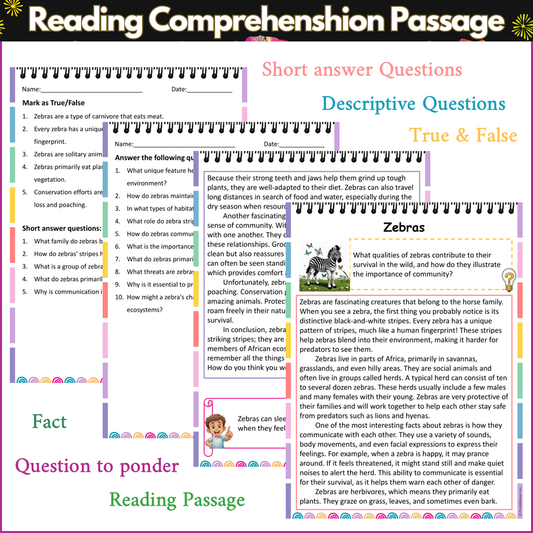 Zebras | Reading Comprehension Passage and Questions