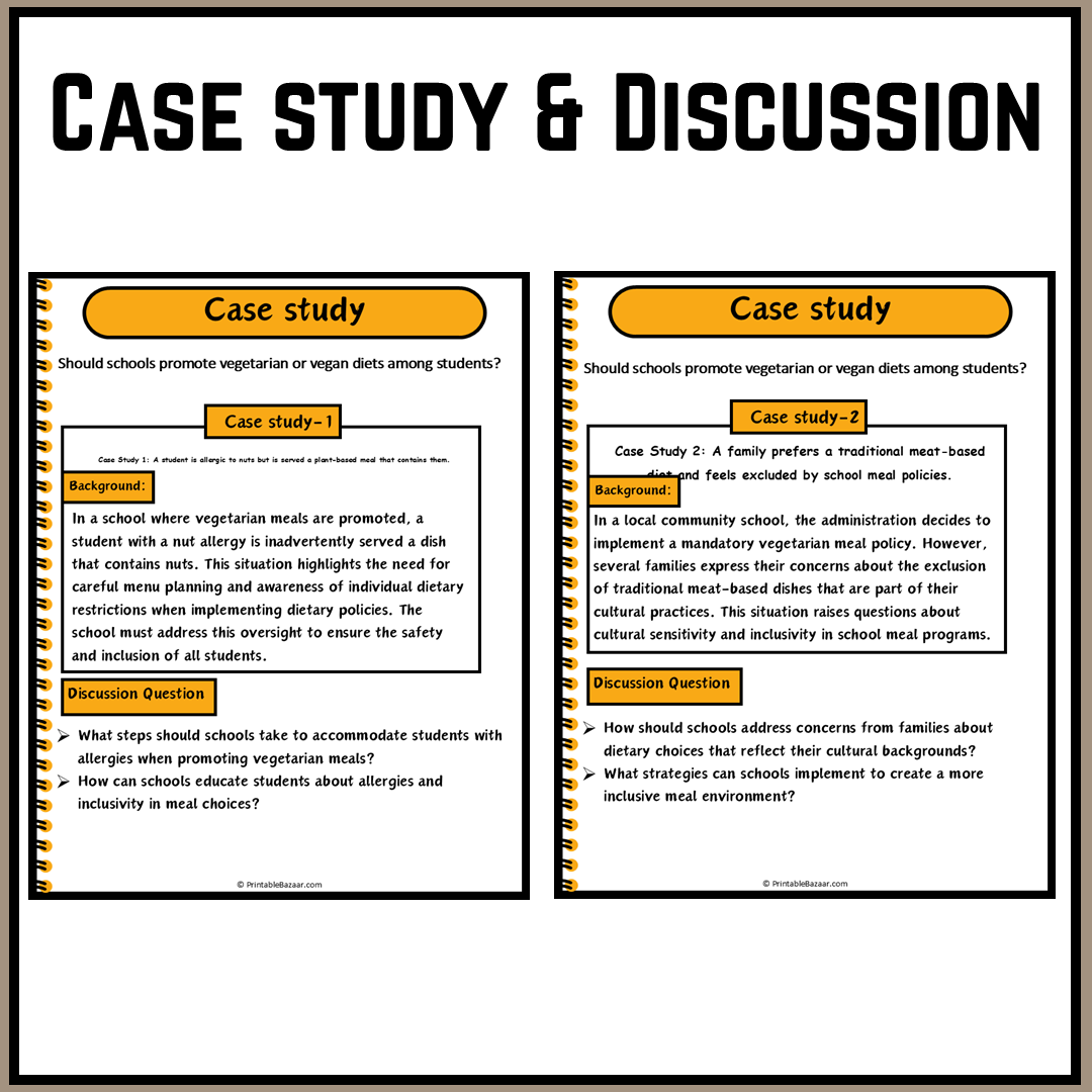 Should schools promote vegetarian or vegan diets among students? | Debate Case Study Worksheet