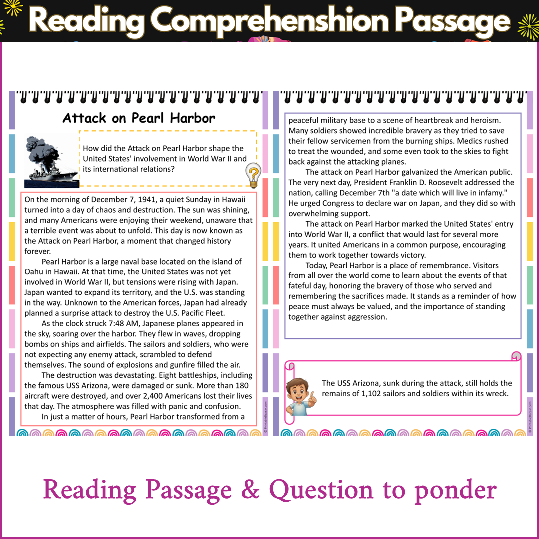 Attack on Pearl Harbor | Reading Comprehension Passage and Questions