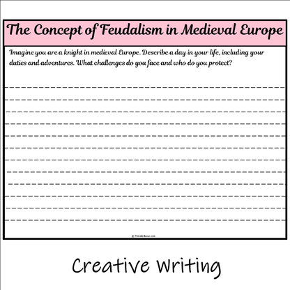 The Concept of Feudalism in Medieval Europe | Main Idea and Supporting Details Reading Passage and Questions