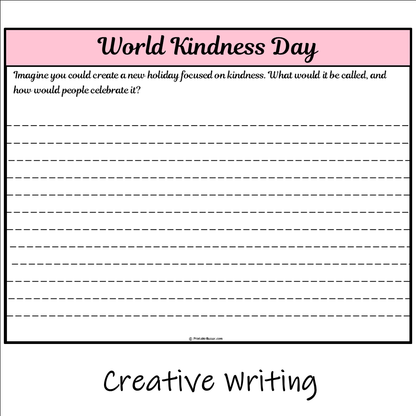 World Kindness Day | Main Idea and Supporting Details Reading Passage and Questions