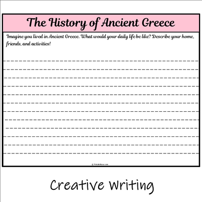 The History of Ancient Greece | Main Idea and Supporting Details Reading Passage and Questions