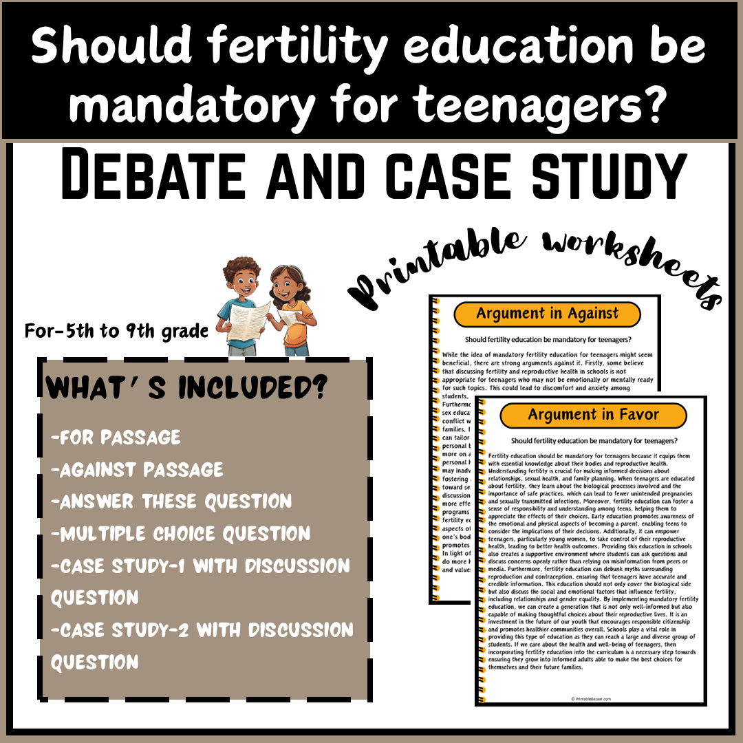 Should fertility education be mandatory for teenagers? | Debate Case Study Worksheet