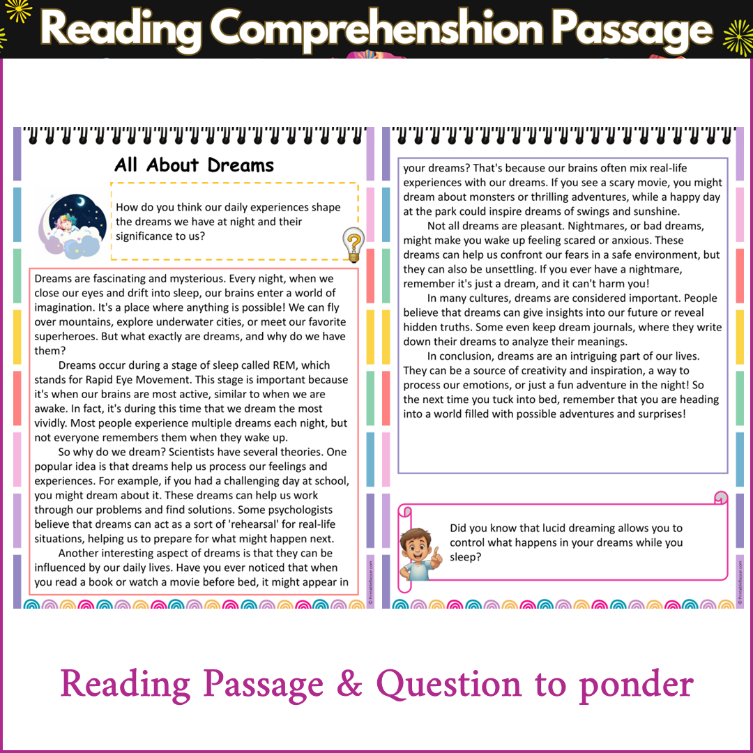 All About Dreams | Reading Comprehension Passage and Questions