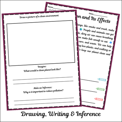 Pollution and Its Effects | Short Reading Comprehension Creative Worksheet