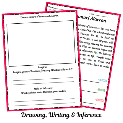 Emmanuel Macron | Short Reading Comprehension Creative Worksheet